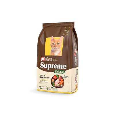 Ração Quatree Supreme para Gatos Castrados Sabor Frango e Batata Doce