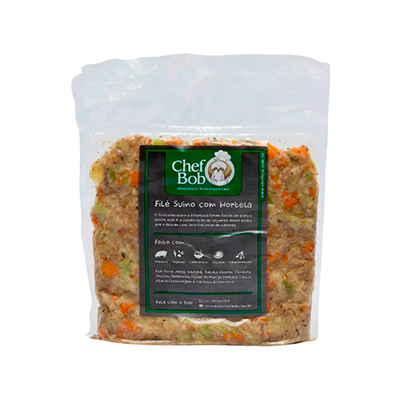 Alimento Natural Chef Bob File Suíno com Hortelã para Cães