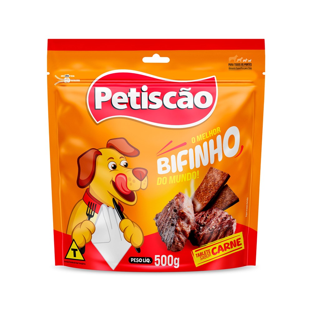 Snack Petisquinho Para Cães Bifinho Sabor Carne