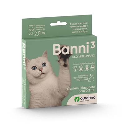 Antipulgas Banni 3 para Gatos até 2,5kg 1 pipeta