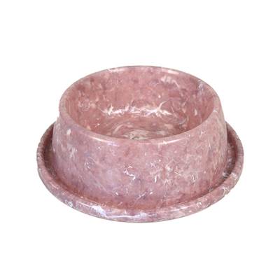 Comedouro Pet Injet Plástico Antiformiga Mármore Rose para Cães e Gatos 900ml