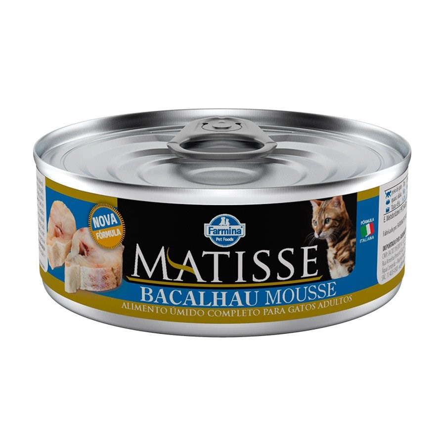 Ração Úmida em Lata Matisse para Gatos sabor Mousse Bacalhau