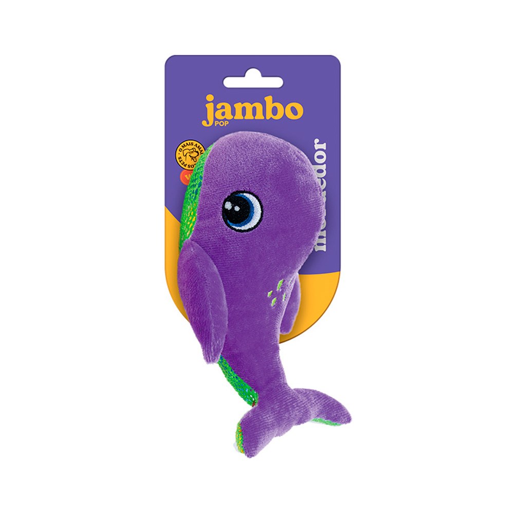 Brinquedo Jambo Mordedor Pelúcia Pop Aqua Baleia para Cães
