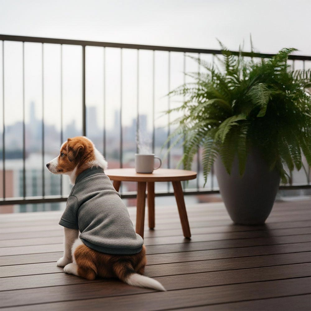 Blusa Fábrica Pet Moletom Cinza para Cães e Gatos