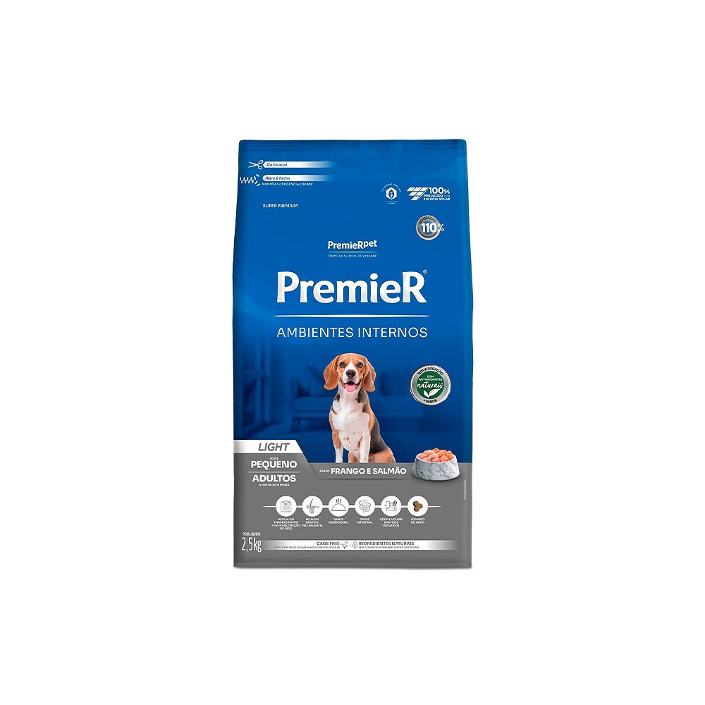 Ração Premier Ambientes Internos para Cães Adultos Light