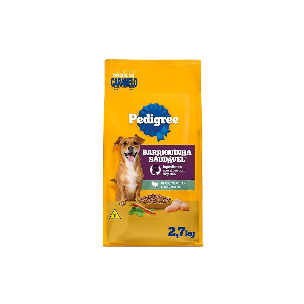 Ração Pedigree Barriguinha Saudável para Cães Adultos de Raças Pequenas e Minis sabor Peru