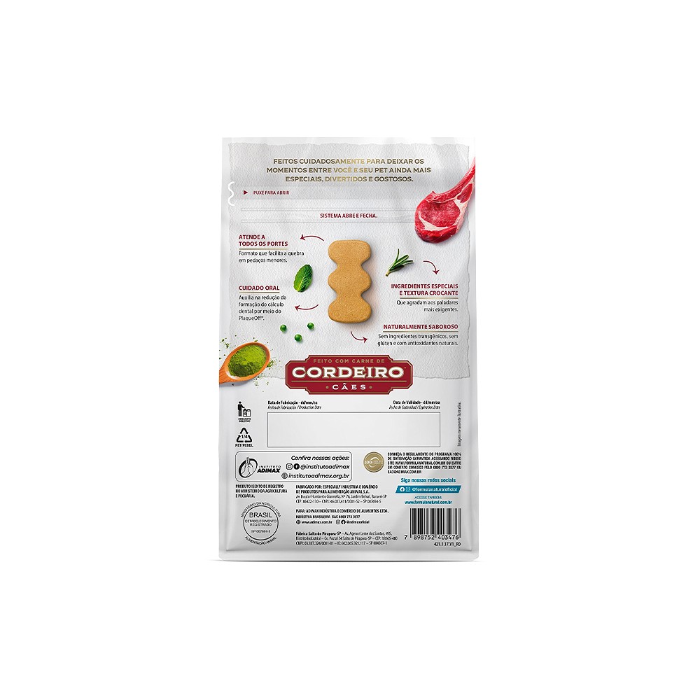 Biscoito Fórmula Natural Fresh Meat Cookie para Cães Adultos sabor Cordeiro