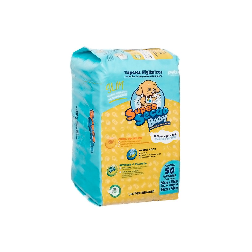 Tapete Higiênico Super Secão Baby Slim para Cães de Porte Pequeno e Médio