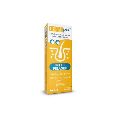 Suplemento Alimentar Avert Derma Pet Pele e Pelagem para Cães e Gatos 30g
