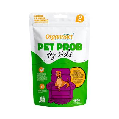 Suplemento Vitamínico Sticks Organnact Pet Prob Dog 160g