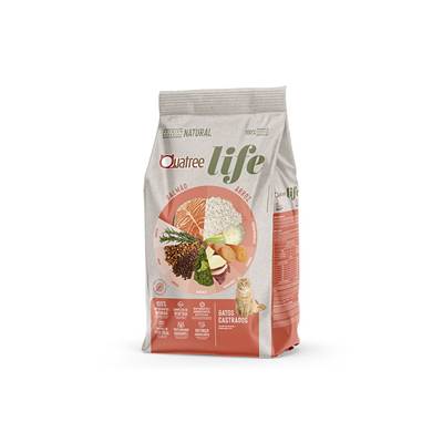 Ração Quatree Life para Gatos Castrados Sabor Salmão e Arroz 10,1kg