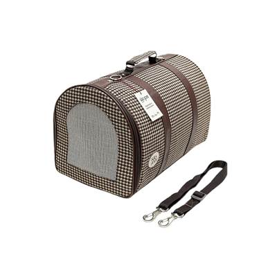 Bolsa de Transporte São Pet Pied Poule para Cães e Gatos Marrom
