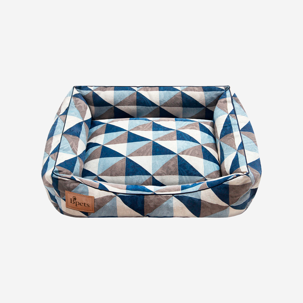 Cama Bpets Geométrica Azul Royal para Cães e Gatos