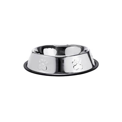 Comedouro The Pets Pata em Relevo Inox para Cães e Gatos 710ml