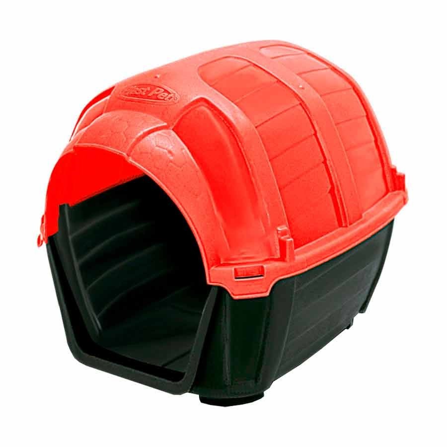 Casinha Stone House Plast Pet Vermelha para Cães 