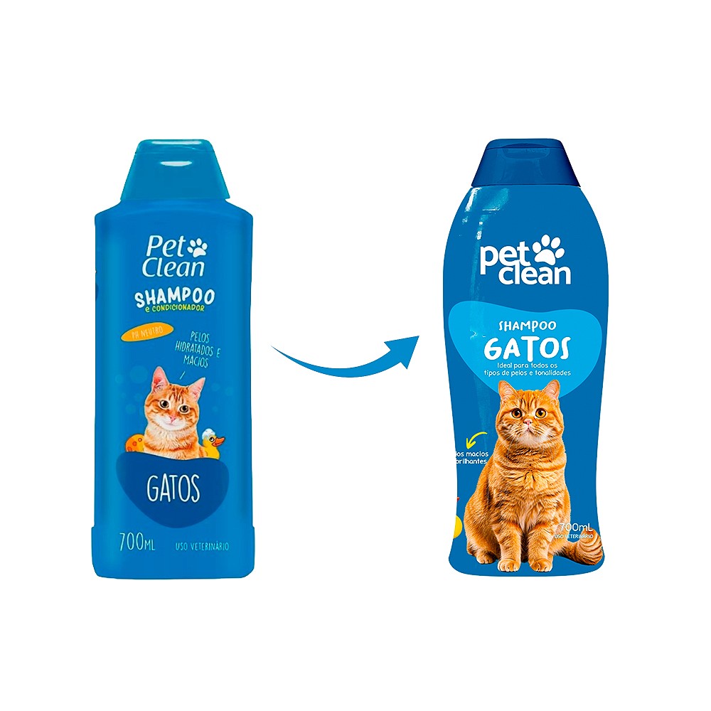Shampoo e Condicionador Pet Clean para Gatos