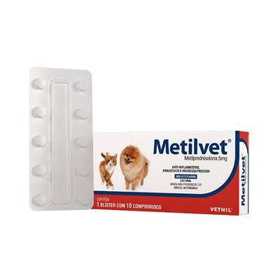 Anti-inflamatório Metilvet 10 Comprimidos para Cães e Gatos 5mg