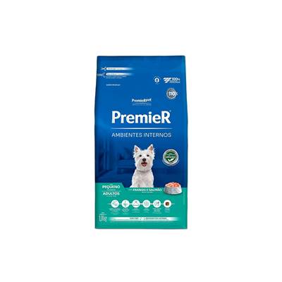 Ração Premier Ambientes Internos para Cães Adultos Raças Pequenas sabor Frango & Salmão 2,5kg