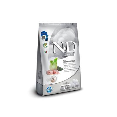 N&D White para Cães Adultos de Raças Médias e Grandes Sabor Merluza, Spirulina e Erva Doce 7kg