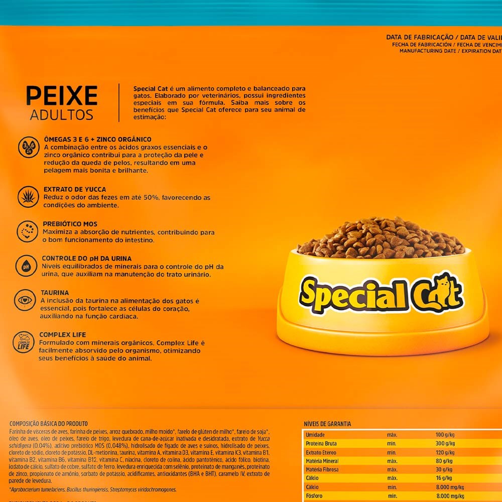 Ração Special Cat para Gatos Adultos Sabor Peixe 