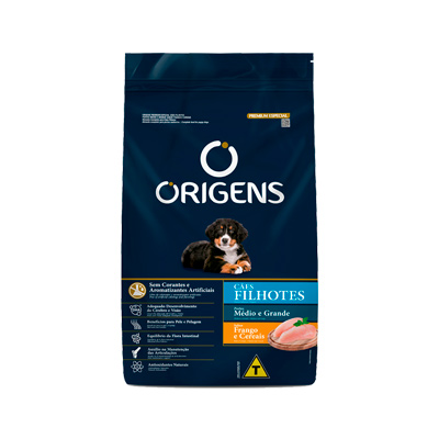 Ração Origens para Cães Filhotes de Médio e Grande Porte sabor Frango 3kg