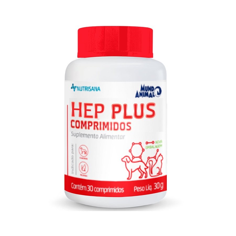 Suplemento Hep Plus para Cães e Gatos 30 Comprimidos