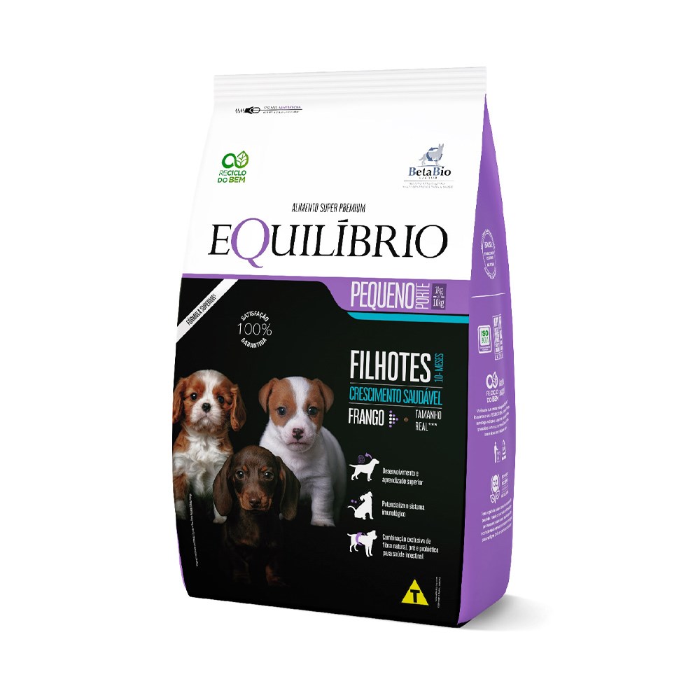 Ração Equilíbrio para Cães Filhotes de Porte Pequeno sabor Frango