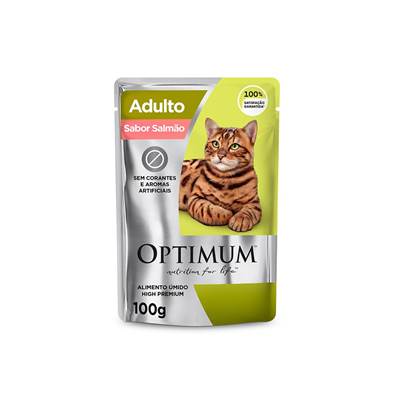 Ração Úmida Optimum Sachê para Gatos Adultos sabor Salmão 85g