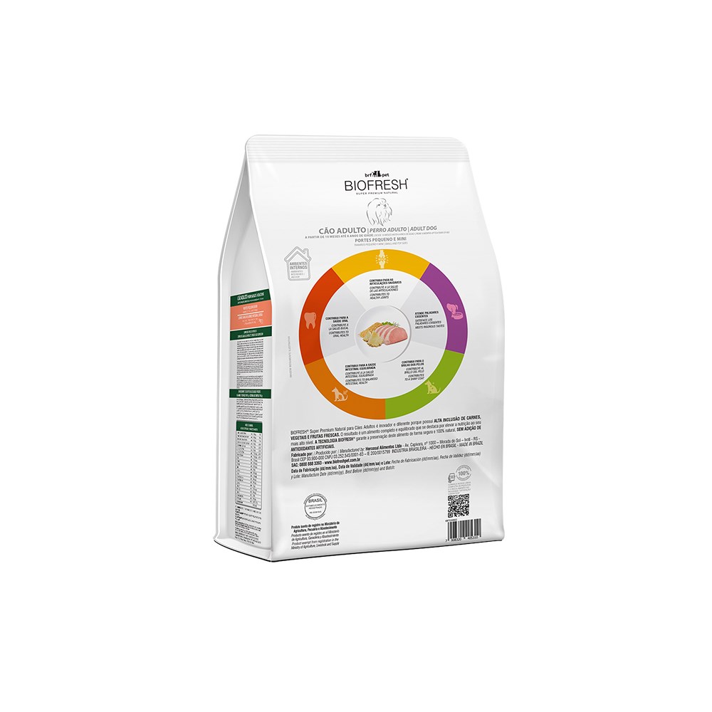 Ração Biofresh para Cães Adultos Porte Mini e Pequeno Sabor Lombo, Abacaxi, Arroz Integral e Ervas