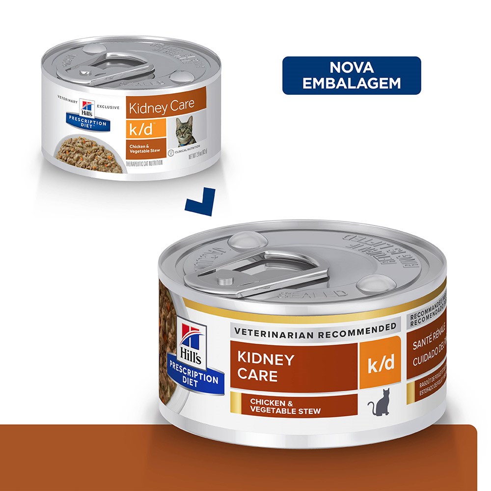 Ração Hill's Prescription Diet K/D para Gatos Adultos sabor Frango- Cuidado Renal