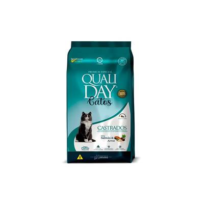 Ração Qualiday para Gatos Adultos Castrados Sabor Salmão