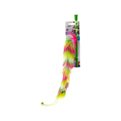 Brinquedo Fluffyball Wand Afp para Gatos Rosa e Verde U