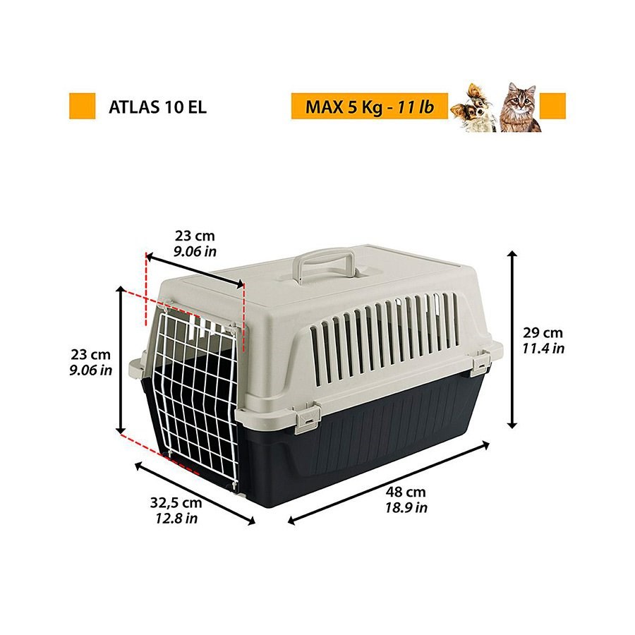 Caixa de Transporte Ferplast Atlas para Cães e Gatos - Cores Sortidas