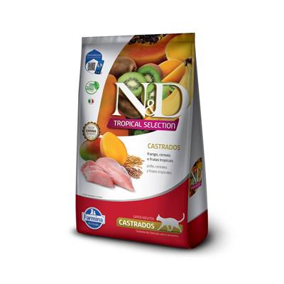 Ração Farmina N&D Tropical Selection para Gatos Adultos Castrados Sabor Frango, Cereais e Frutas Tropicais 400g