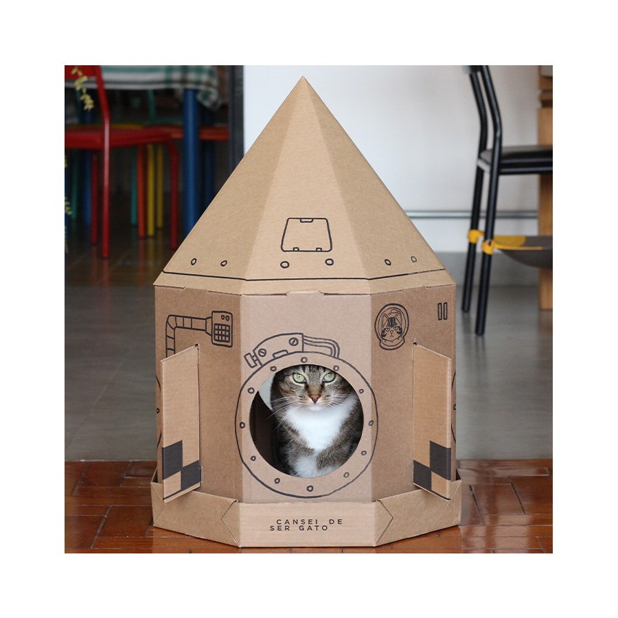 Arranhador Nave Espacial de Papelão Cansei de Ser Gato