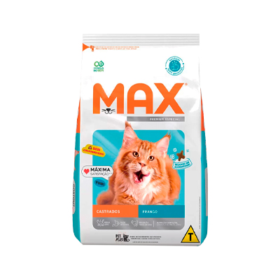 Ração Max para Gatos Adultos Castrados sabor Frango 10,1kg