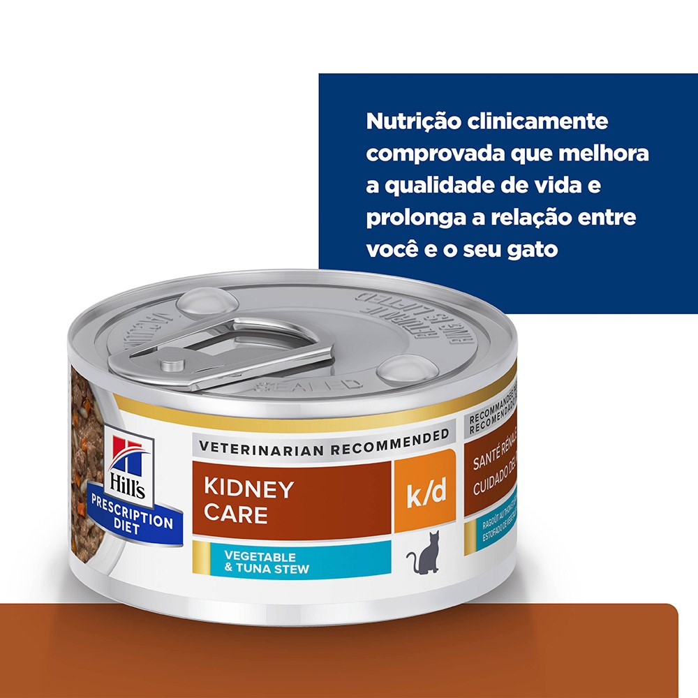 Ração Úmida Hills Kidney Care k/d Sabor Atum e Vegetais para Gatos Adultos