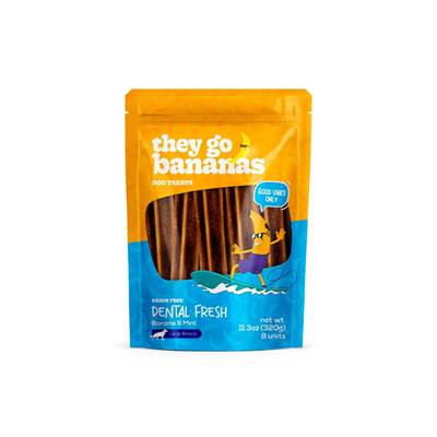Snack They Go Bananas Dental Fresh Banana e Menta para Cães de Porte Grande 320g