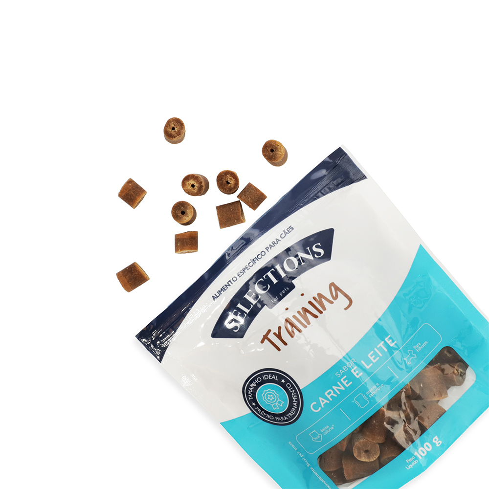 Snack Selections For Pets Training para Cães Filhotes sabor Carne com Leite