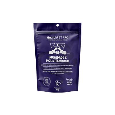Biscoito HealthPet Pró Imunidade e Polivitaminico para Cães 50g