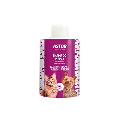 Shampoo 2 em 1 Astor para Cães e Gatos 300ml