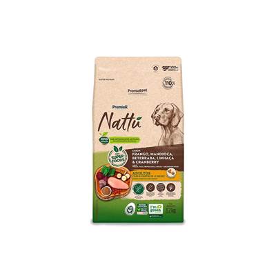 Ração Premier Nattu para Cães Adultos Sabor Mandioca