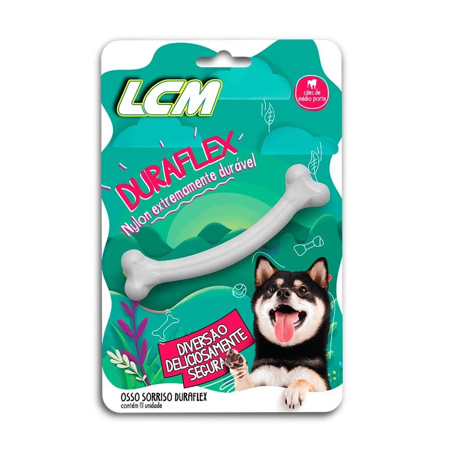 Brinquedo LCM Duraflex Osso Sorriso para Cães
