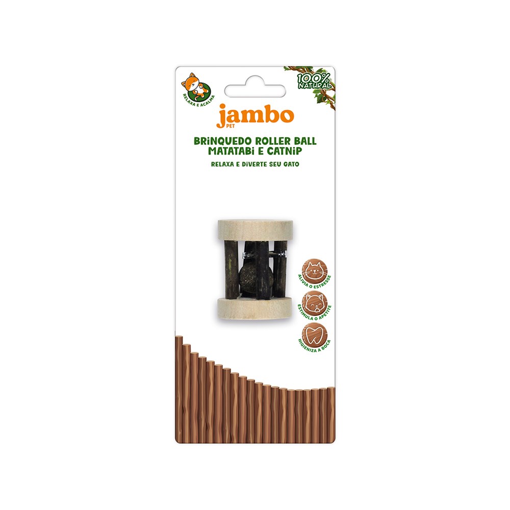 Brinquedo Jambo Roller Ball Matatabi e Catnip para Gatos