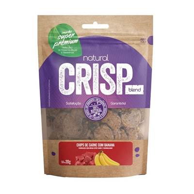 Snack Natural Crisp Blend Chips de Carne com Banana para Cães 20g