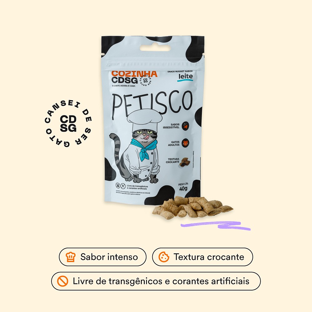 Snack Nugget Cansei de Ser Gato sabor Leite