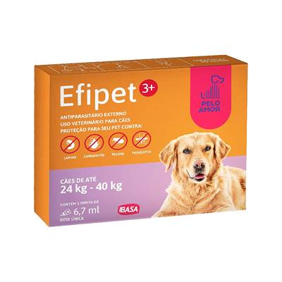 Antiparasitário Externo Efipet para Cães de 24 á 40 Kg 1 pipeta
