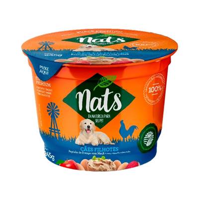 Ração Úmida Nats Papinha para Cães Filhotes Sabor Frango e Maçã 245g