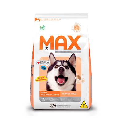 Ração Max para Cães Sênior de Porte Médio e Grande Sabor Frango e Arroz 15kg