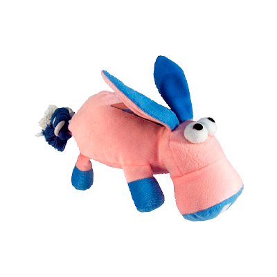 Brinquedo Chalesco Pelúcia Cachorro Luxo Rosa e Azul para Cães U